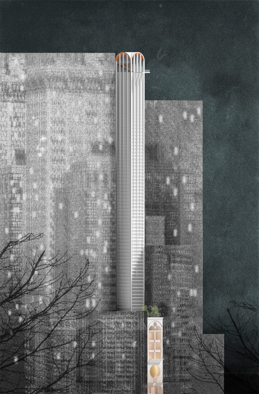 Pencil Tower Hotel skyscraper at 410 Pitt Street in Sydney by Durbach Block Jaggers