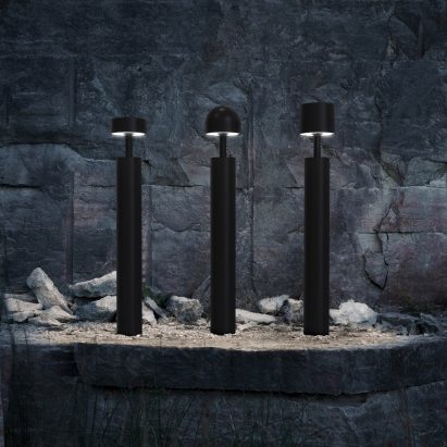 Plant bollard lights in black by Zero Lighting