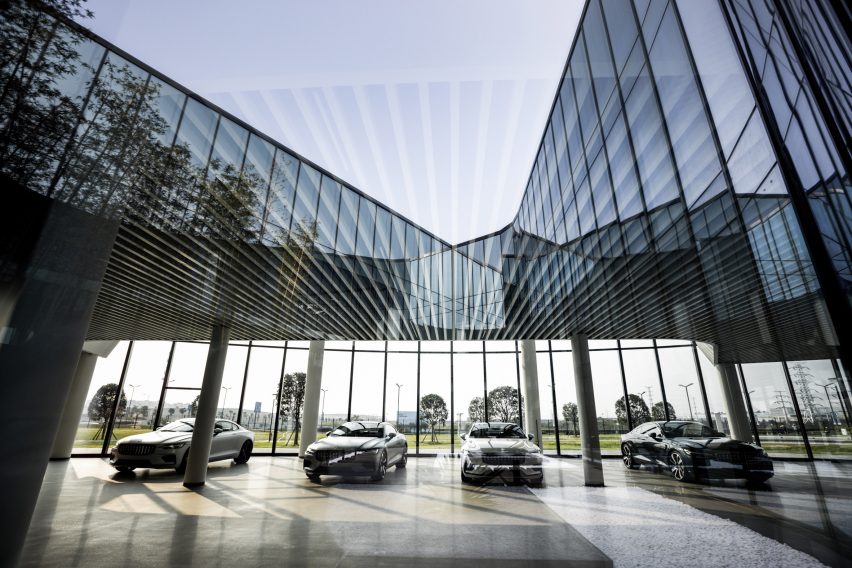 An electric car showroom