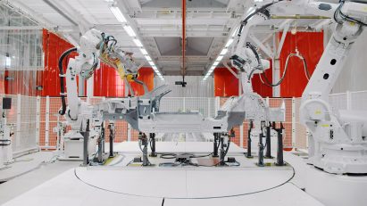 An electric-car factory