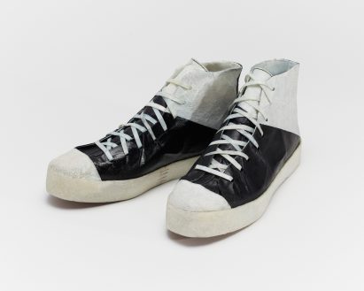 Trainers made from a leather alternative grown by bacteria