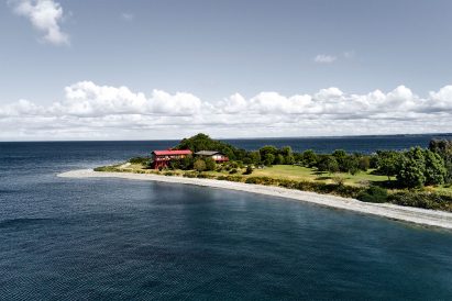 Aerial shot of Punta Chilen on an island in Chile