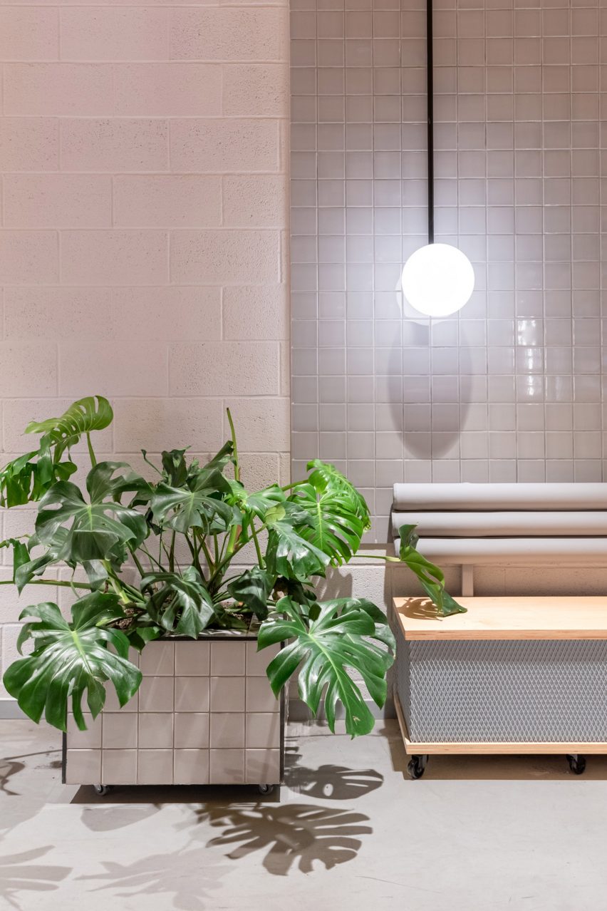 Planters and furniture are on wheels