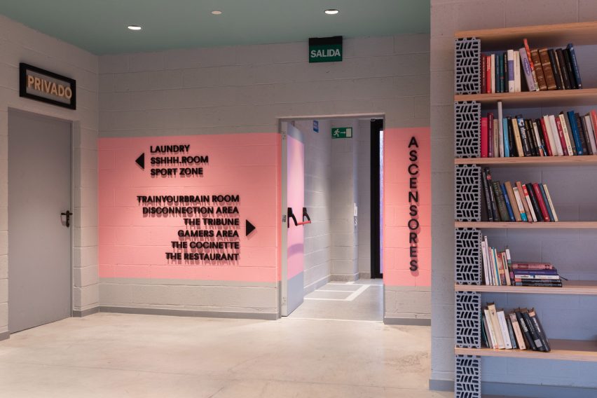 Signage inside the design