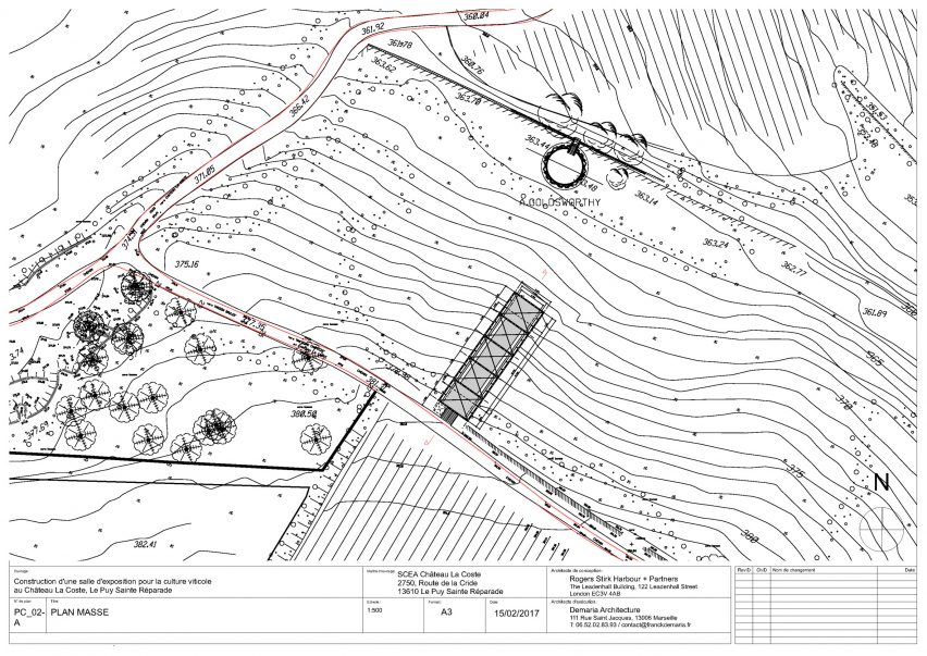 The Richard Rogers Drawing Gallery by Richard Rogers and Rogers Stirk Harbour + Partners at Château La Coste vineyard in France