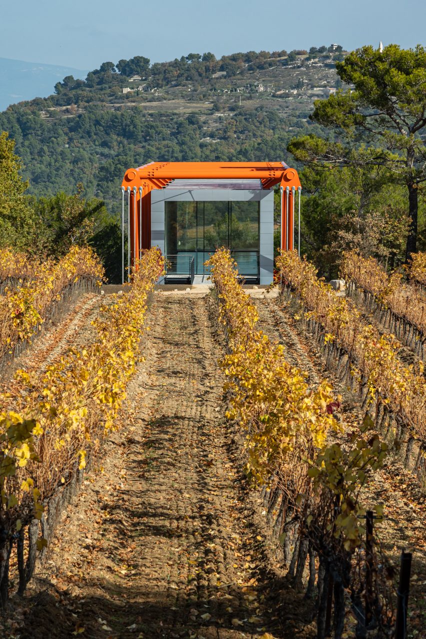 The Richard Rogers Drawing Gallery by Richard Rogers and Rogers Stirk Harbour + Partners at Château La Coste vineyard in France