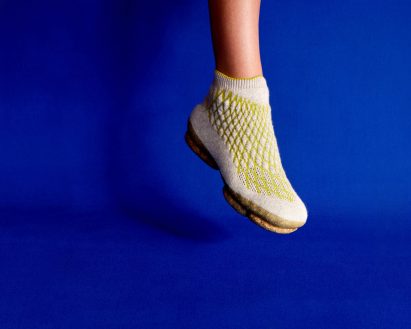 Person wearing Emilie Burfeind's dog hair trainer