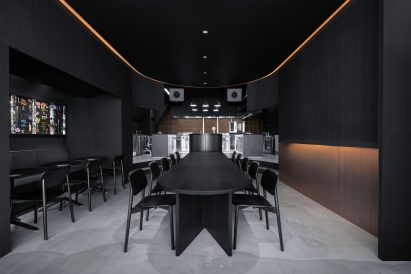 Dining area of of Tokyo restaurant by Snøhetta