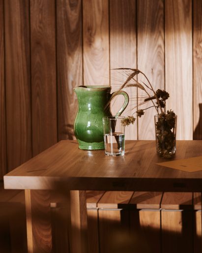 Corner bench and seating area of Berlin bakery by Mathias Mentze, Alexander Vedel Ottenstein and Dreimeta