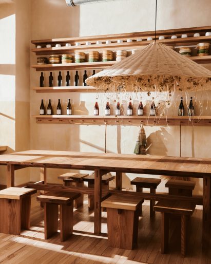 Communal table of Berlin bakery by Mathias Mentze, Alexander Vedel Ottenstein and Dreimeta