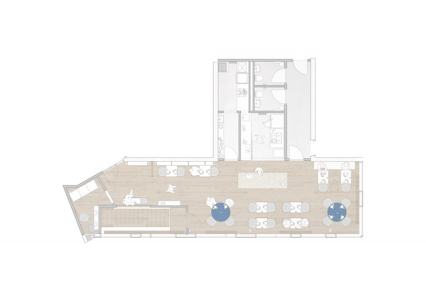 Substans restaurant in Aarhus by Krøyer & Gatten detailed floor plan