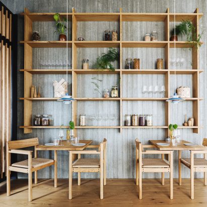 Pantry in Substans restaurant in Aarhus by Krøyer & Gatten