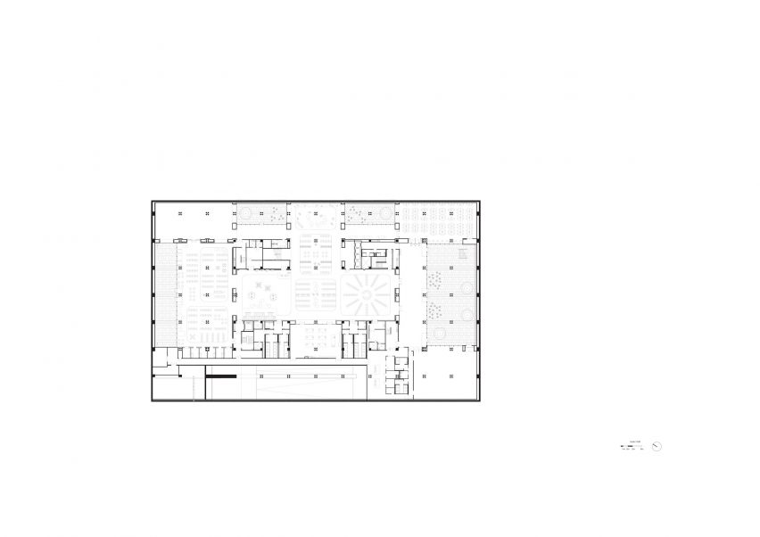 Basement plan of Tainan Public Library by Mecanoo and MAYU Architects