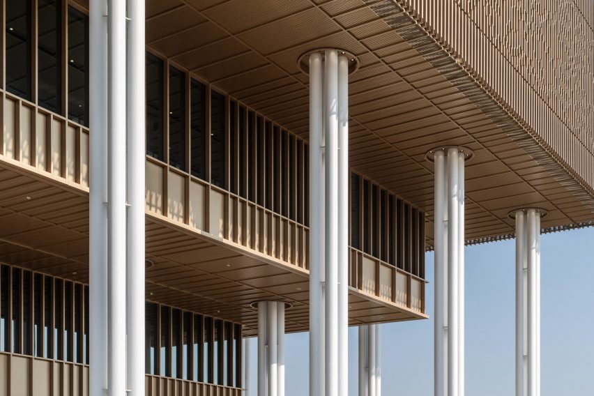 The stepped exterior of a public library in Tainan