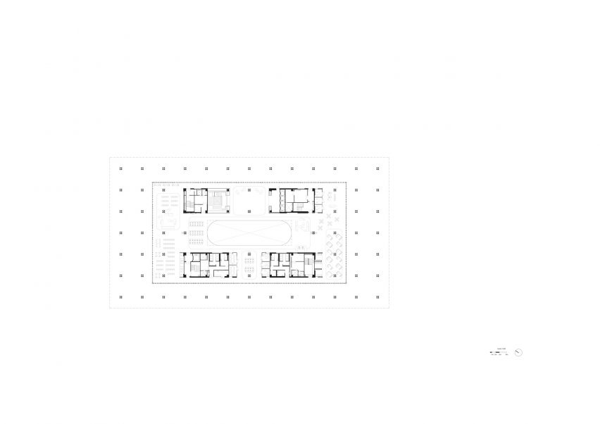 First floor plan of Tainan Public Library by Mecanoo and MAYU Architects
