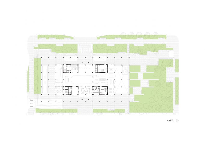 Ground floor of Tainan Public Library by Mecanoo and MAYU Architects