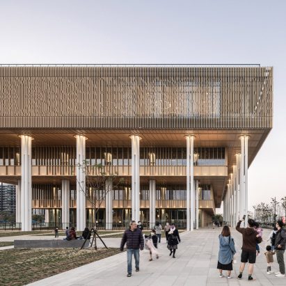 An aluminium-clad public library in Taiwan