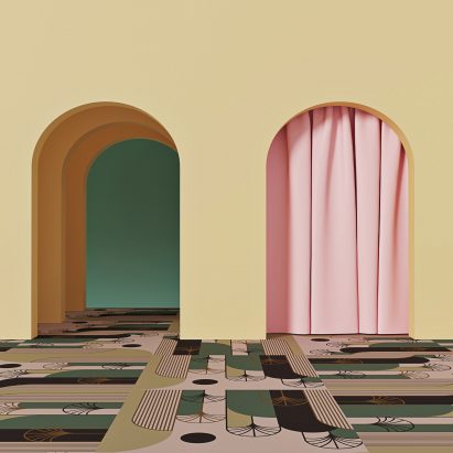 Pink Palms carpet by Talk Carpet