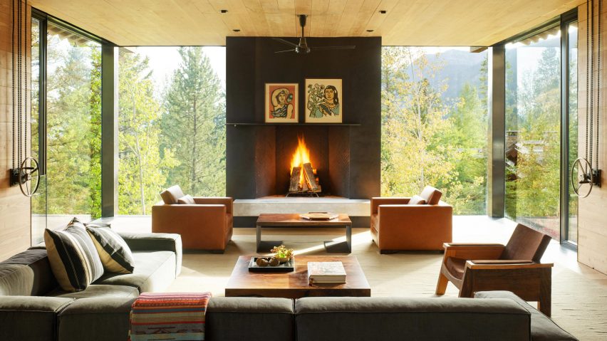 Fireplace in Teton House, Wyoming