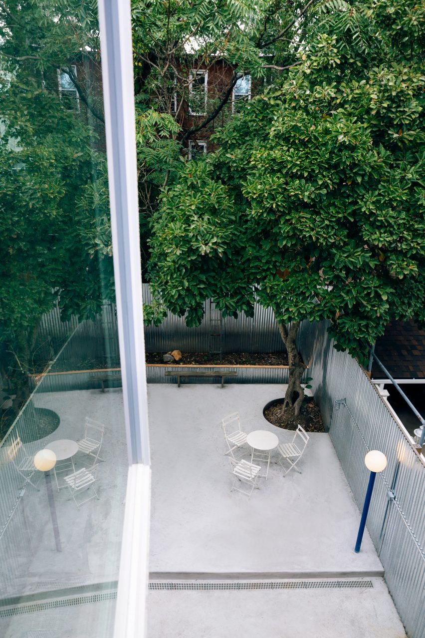 A view of the garden from an upstairs window