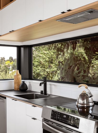 Kitchen of compact house in Seattle