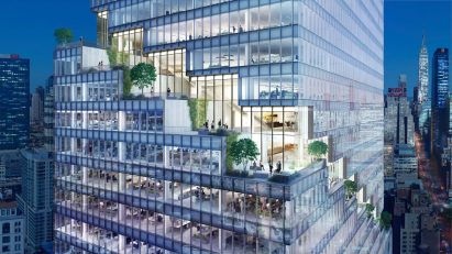 Lansdcaped terraces for a skyscraper designed by BIG