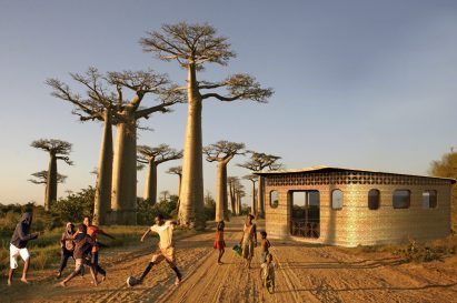 3D-printed school with patterned walls