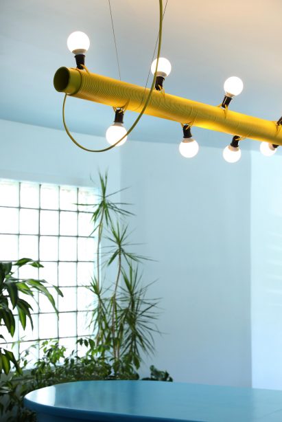 Bespoke lighting made for the cafe