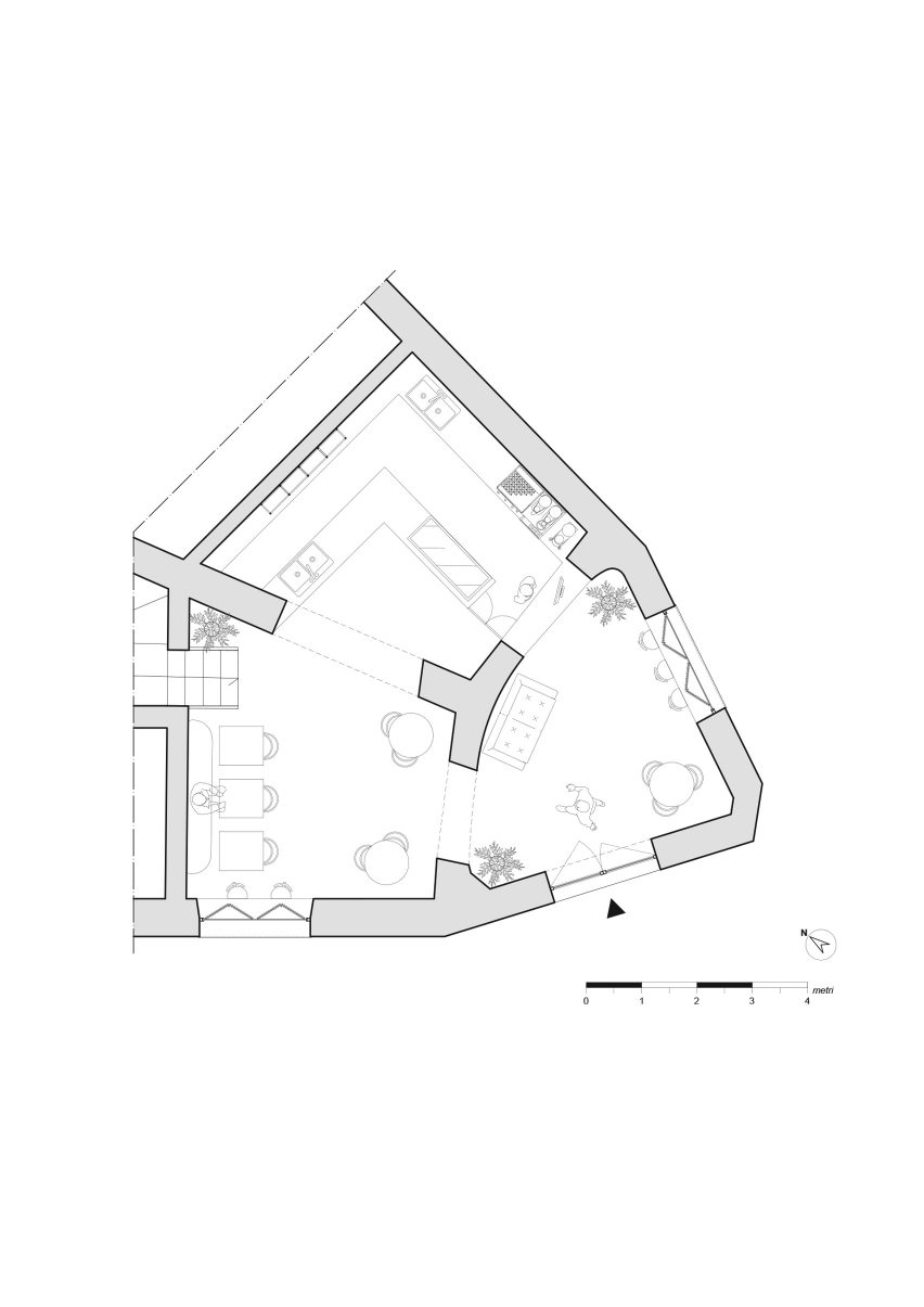 Ground floor plan of Tre De Tutto by Studio Tamat