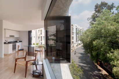 Interiors of apartment block in Mexico City