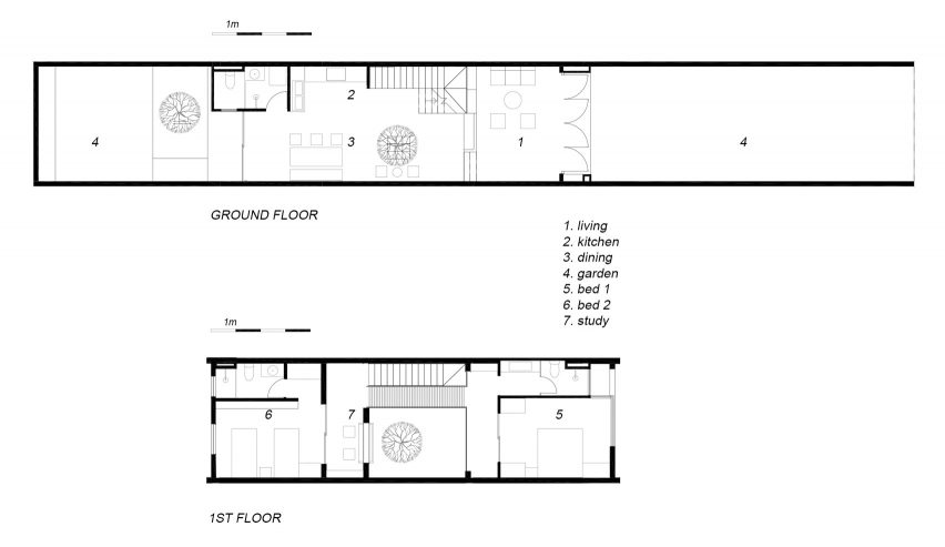 Floor plans of 2HIEN house in Vietnam by CTA