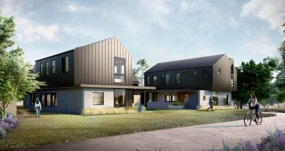The houses are built from disaster-proof concrete