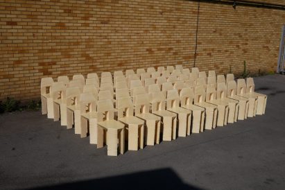 Lamb crafted the chairs over three days