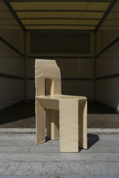 A close up of one of Lamb's chairs