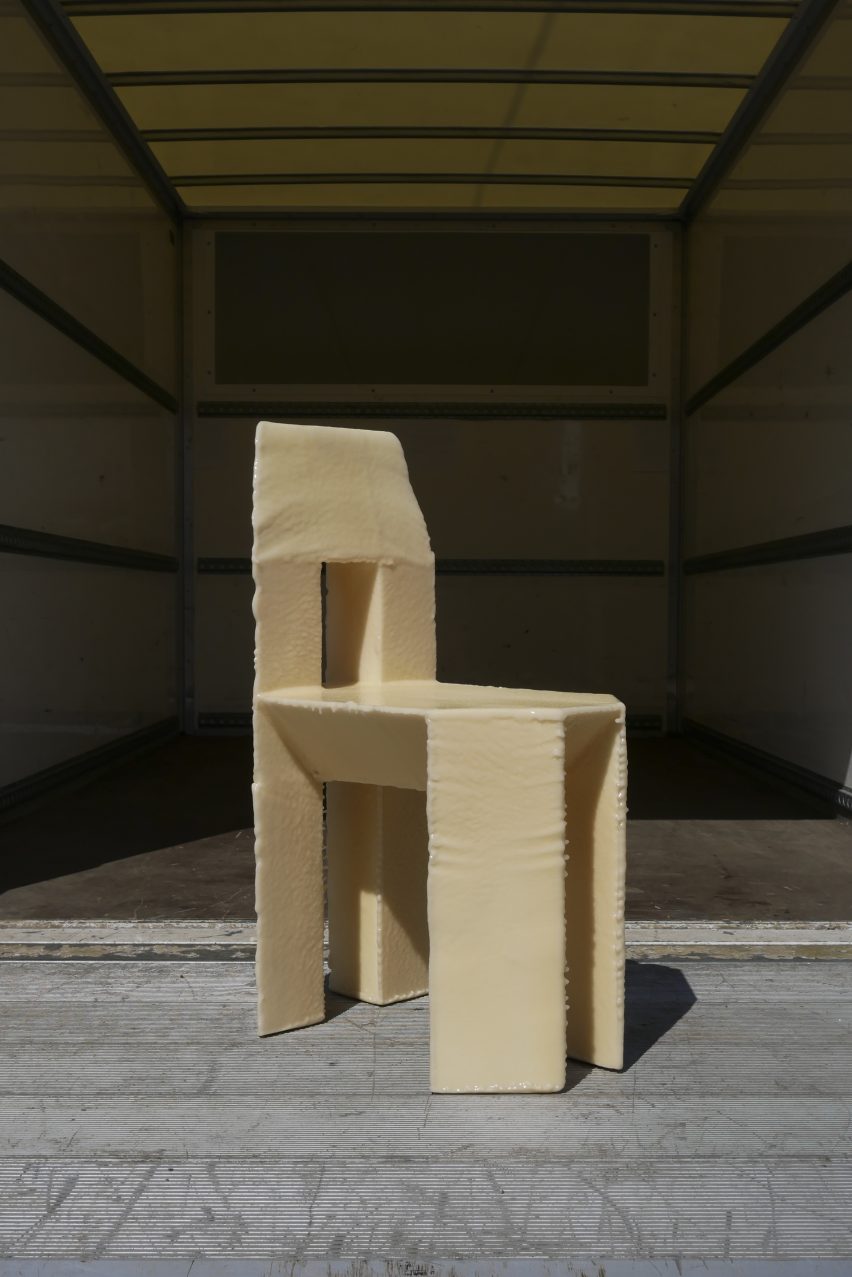 A single polystyrene chair