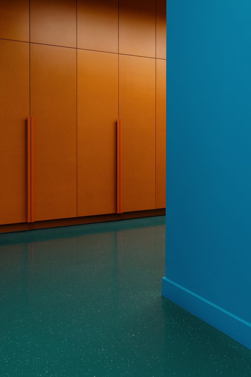 Green is combined with orange and blue