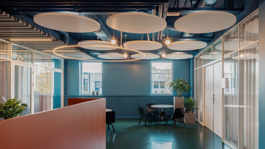 Studio Anton Hendrik Denys designs Belgian office informed by 1960s colour schemes