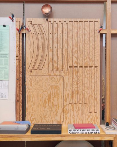 Chair 02 cut into plywood panels by Archival Studies