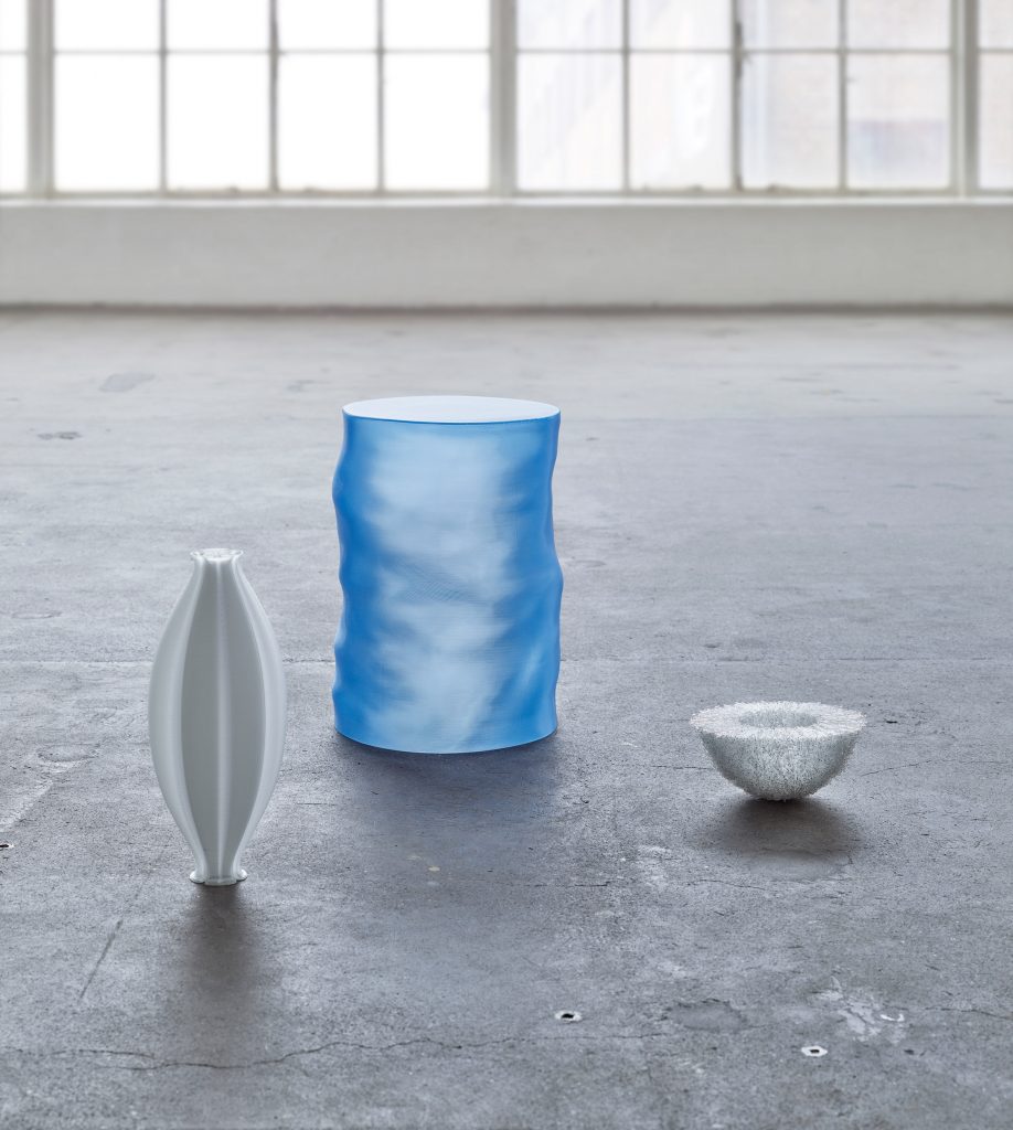 Ctenophora Vase, Morning Dip Side Table and Echinoidea Bowl by ninetyoneninetytwo for The Mindcraft Project 2021