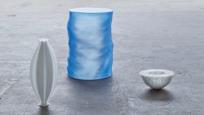 Ctenophora Vase, Morning Dip Side Table and Echinoidea Bowl by ninetyoneninetytwo for The Mindcraft Project 2021