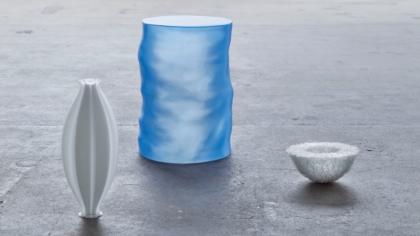 Ctenophora Vase, Morning Dip Side Table and Echinoidea Bowl by ninetyoneninetytwo for The Mindcraft Project 2021