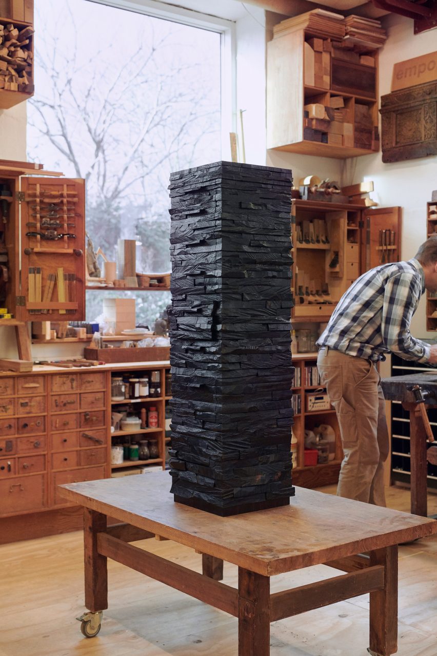 The Ebano cabinet in Rasmus Fenhann's workshop