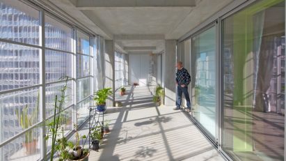 Winter garden in social housing project