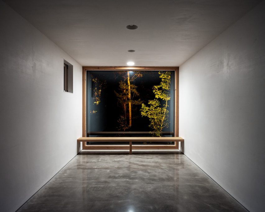 View from interior at night