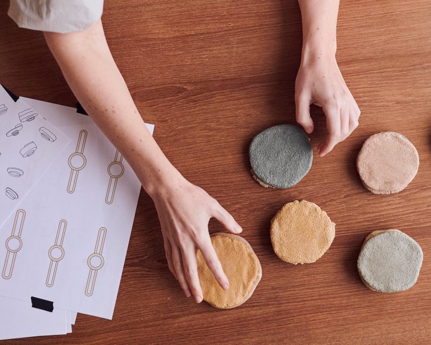Stine Mikkelsen with In-tangibles materials