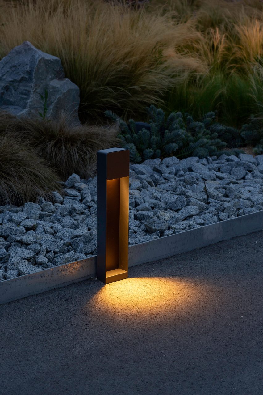 Lab outdoor lamp by Francesc Rife for Marset illuminates a path