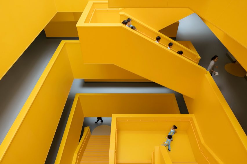 Layered stairs in the atrium