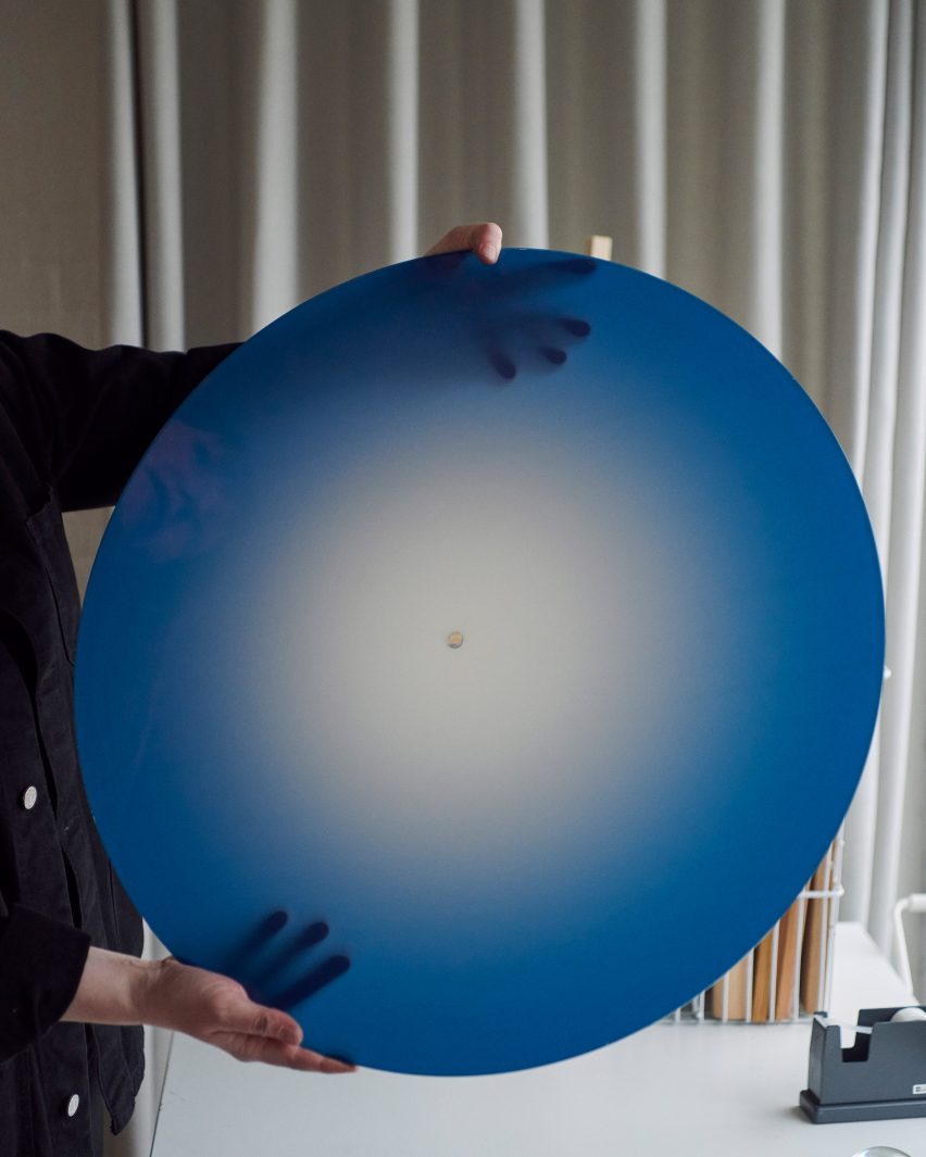 Mette Schelde holds up the Ombre Light