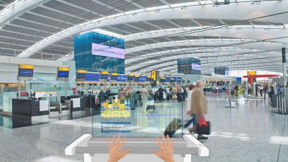 Smart Airport Luggage Cart by Sungjik Kim on the Dezeen and LG Display OLED Go competition shortlist