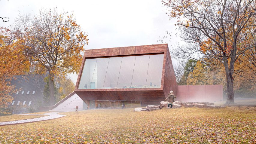 Wooden clad structure by Snøhetta